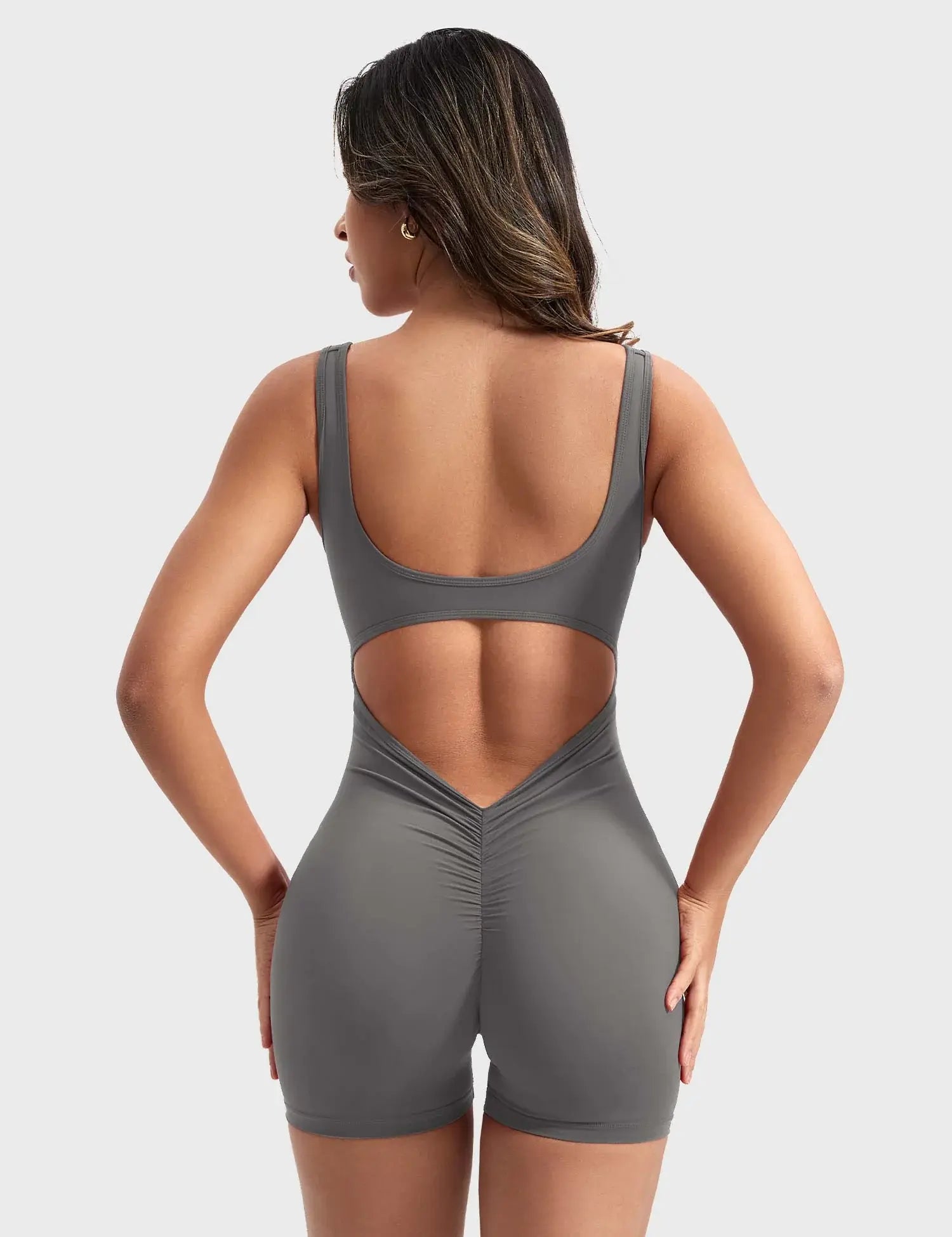 CurveFit V-Back Activewear Romper - Flattering, Chic & Comfortable Fit