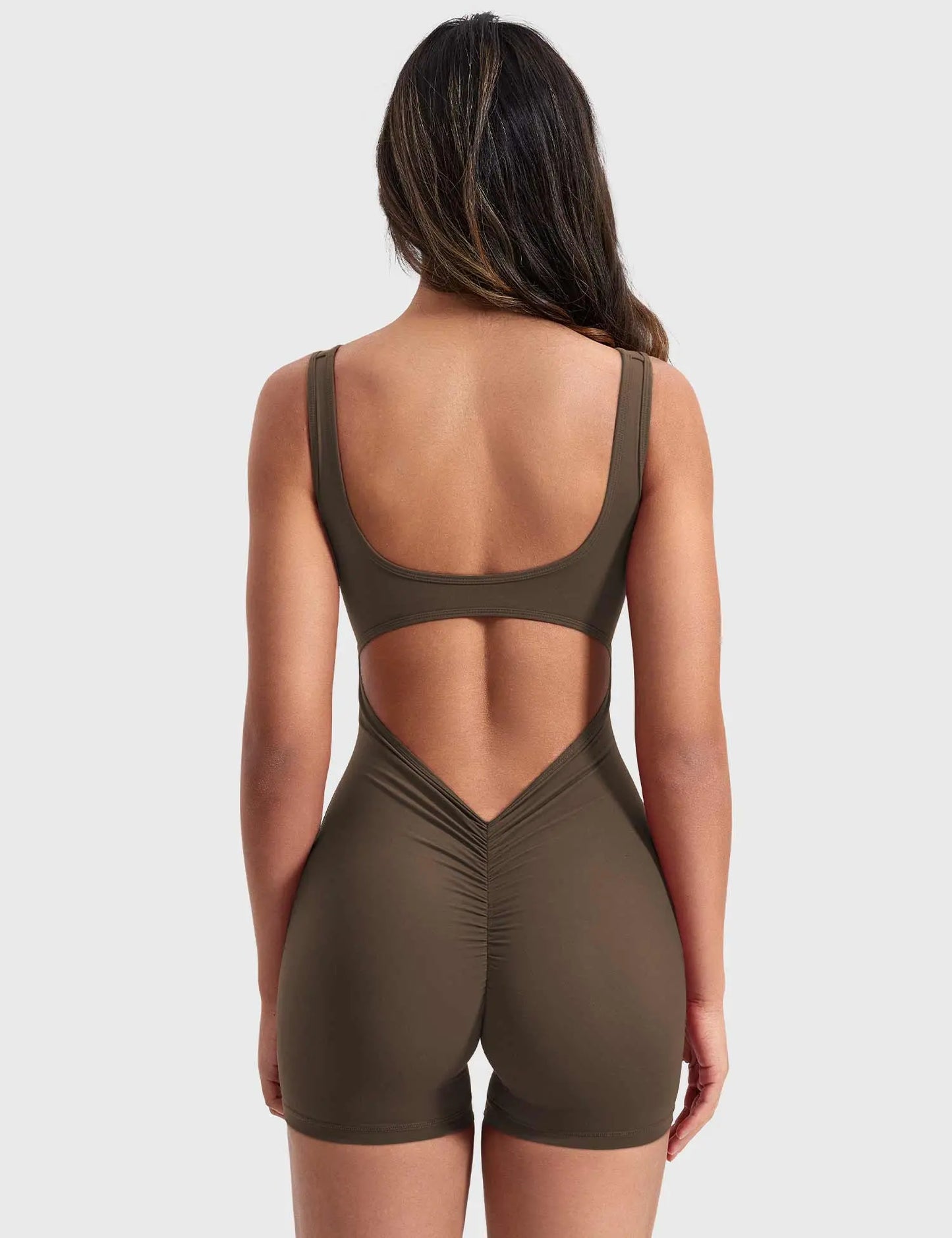 CurveFit V-Back Activewear Romper - Flattering, Chic & Comfortable Fit