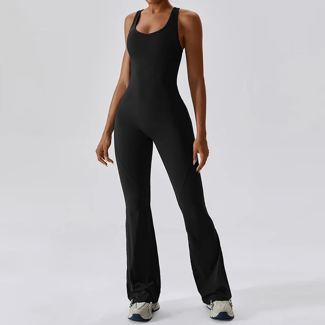 Breathable Flared Jumpsuit for Every Pose